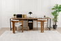 Nordure Twin Study Desk - Pino Atlántico, Negro